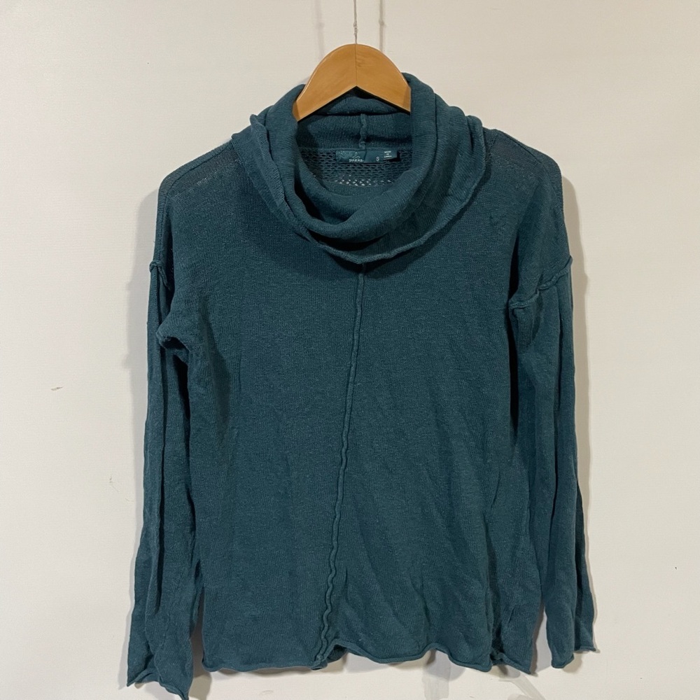 Prana Teal Cowl Neck Sweater